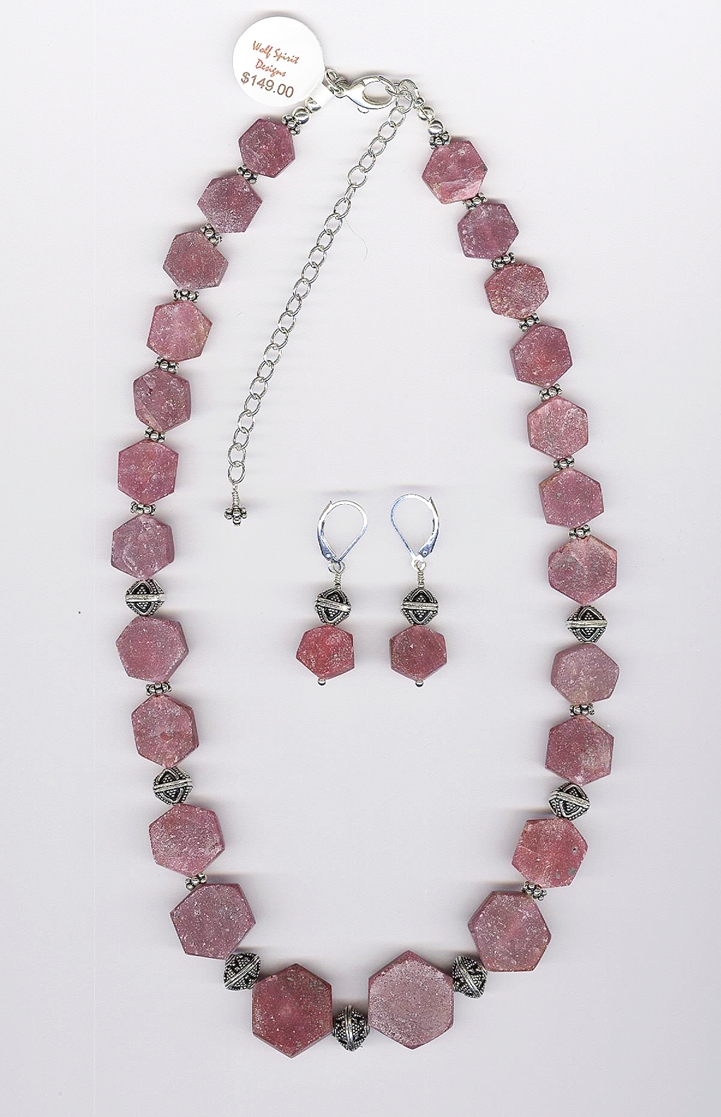 Ruby and Bali Silver Necklace