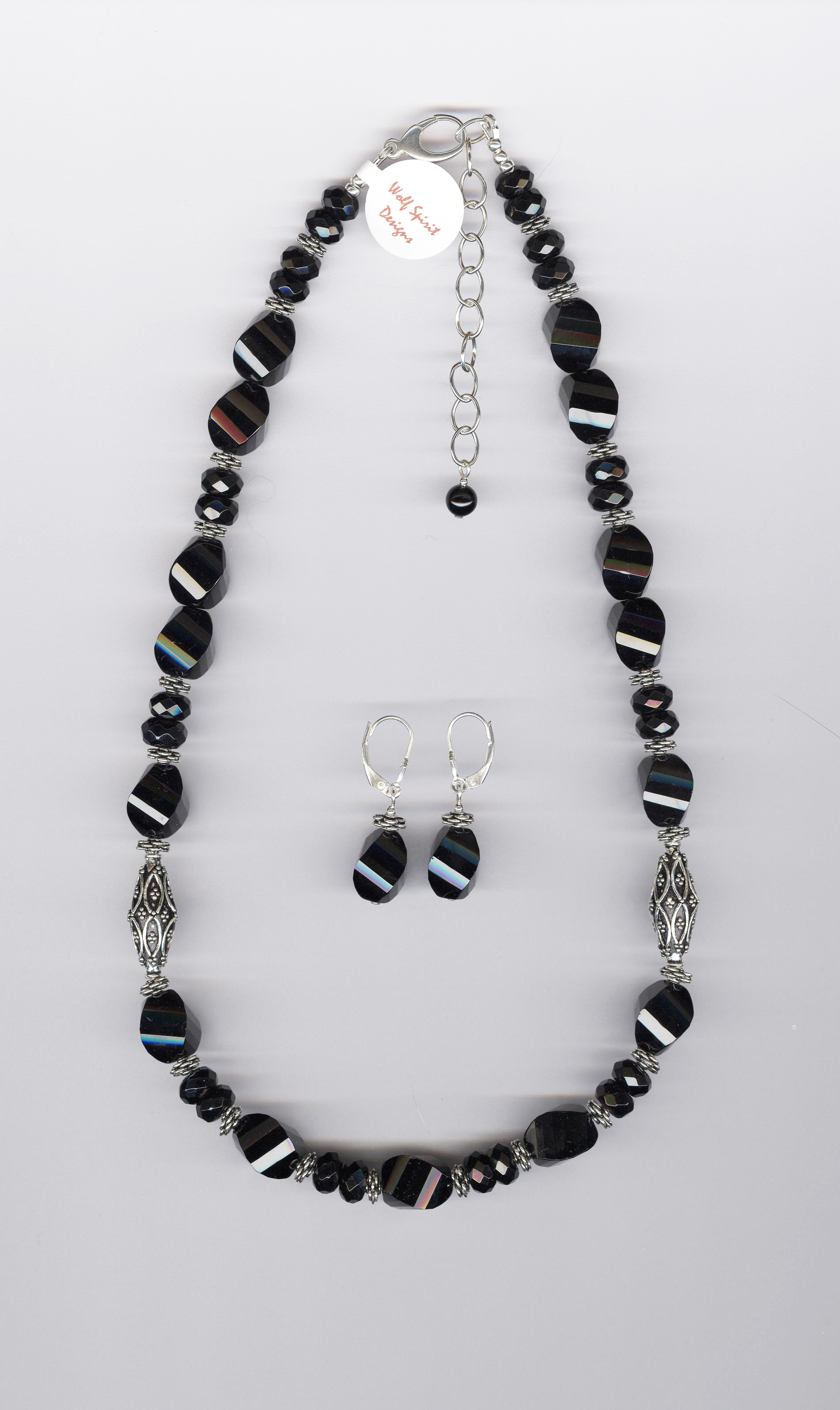 Black Onyx and Bali Silver Necklace